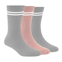 Bamboo Anti-Odour Ribbed Socks for Kids| Anti-Bacterial| Smell Free & Breathable | Hypoallergenic | Moisture-Wicking | Multicolor | Pack of 3