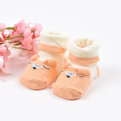 Organic Cotton New Born Antiskid Bootie Socks | Ultra Soft Unisex Socks | Cushioned Base & Comfort Fit | Anti Bacterial Socks | 0-6 Months