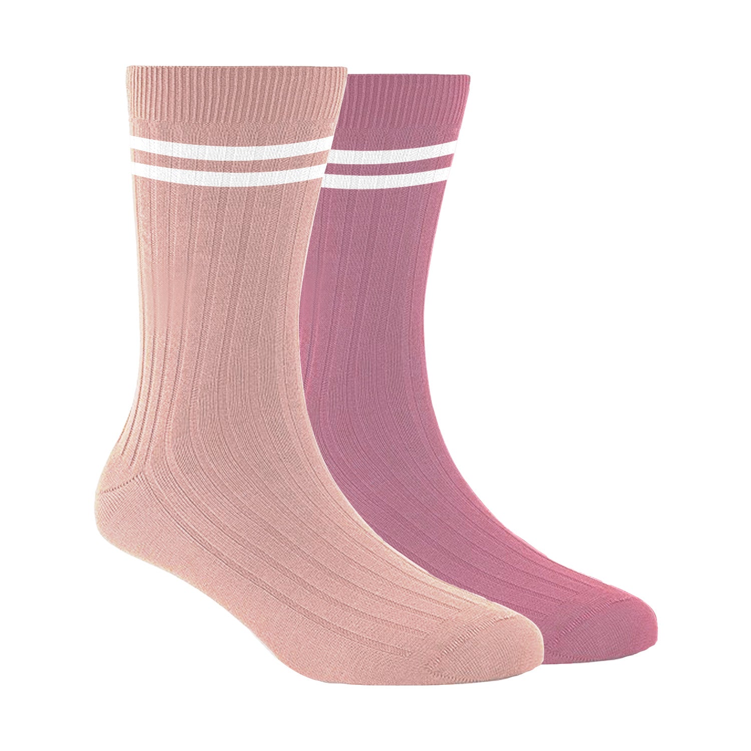 Bamboo Sports Socks for Women | Calf Length | Anti Odour & Breathable | Anti-Bacterial | Softer than Cotton Socks | Dark Pink & Light Pink | Pack Of 2