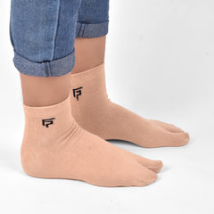 Organic Cotton Women Thumb Socks | Beige | Pack of 5