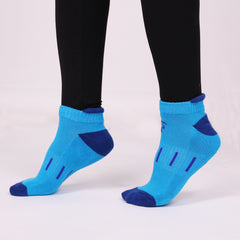 Bamboo Sports Socks for Women | Ankle Terry | Anti Odour & Breathable | Cushioned Base & Anti-Bacterial | Softer than Cotton Socks | Pack Of 2 |  Blue & White