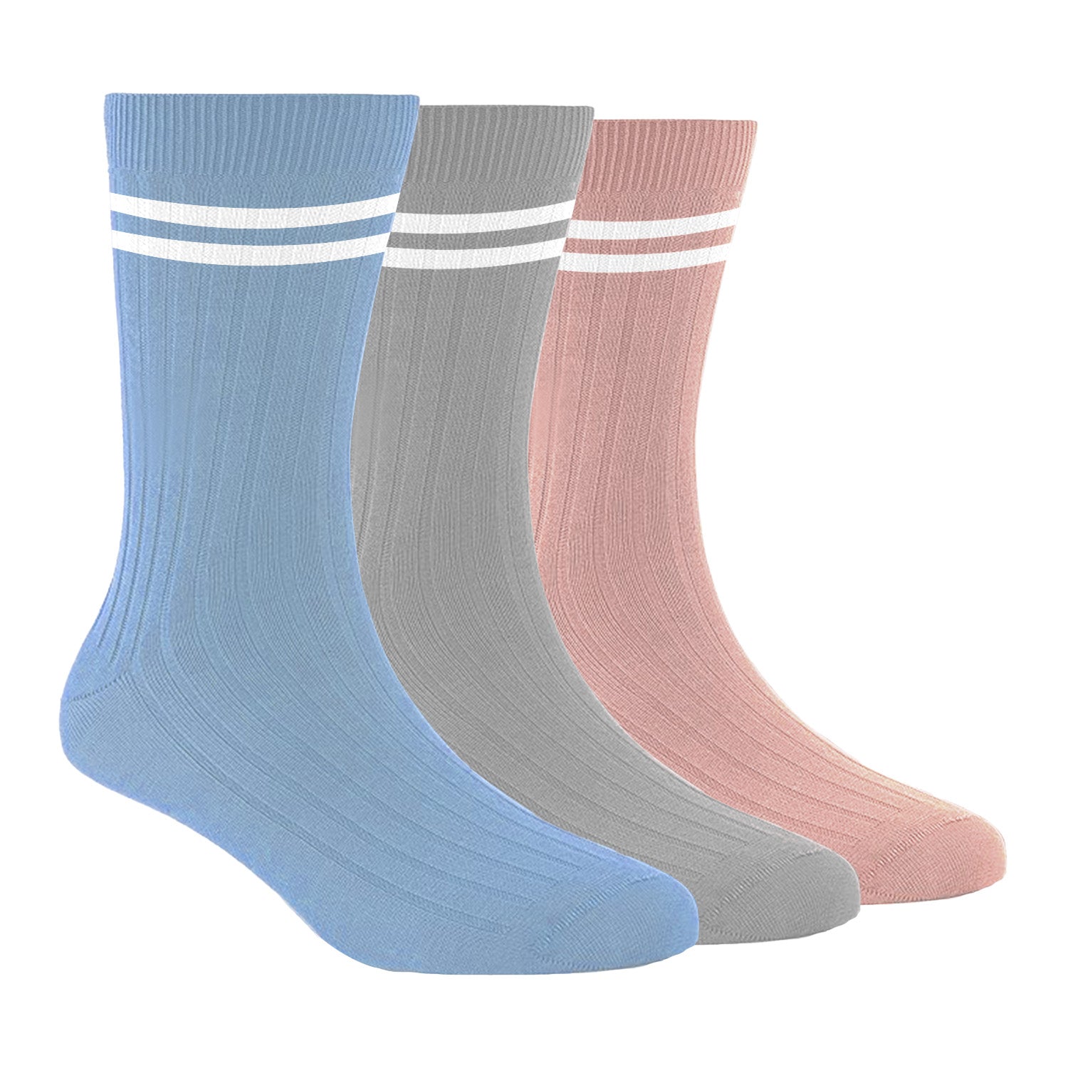 Bamboo Sports Socks for Women | Calf Length | Anti Odour & Breathable | Anti-Bacterial | Softer than Cotton Socks | Sky Blue, Grey & Light Pink | Pack Of 3