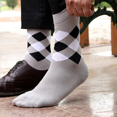 Bamboo Formal Designer Socks For Men | Men's Classic Argyle Socks | Calf Length | Office Formal Socks | Extra Stretchy Socks | Smell Free & Breathable | Cushioned Base & Anti Bacterial | Pack of 6