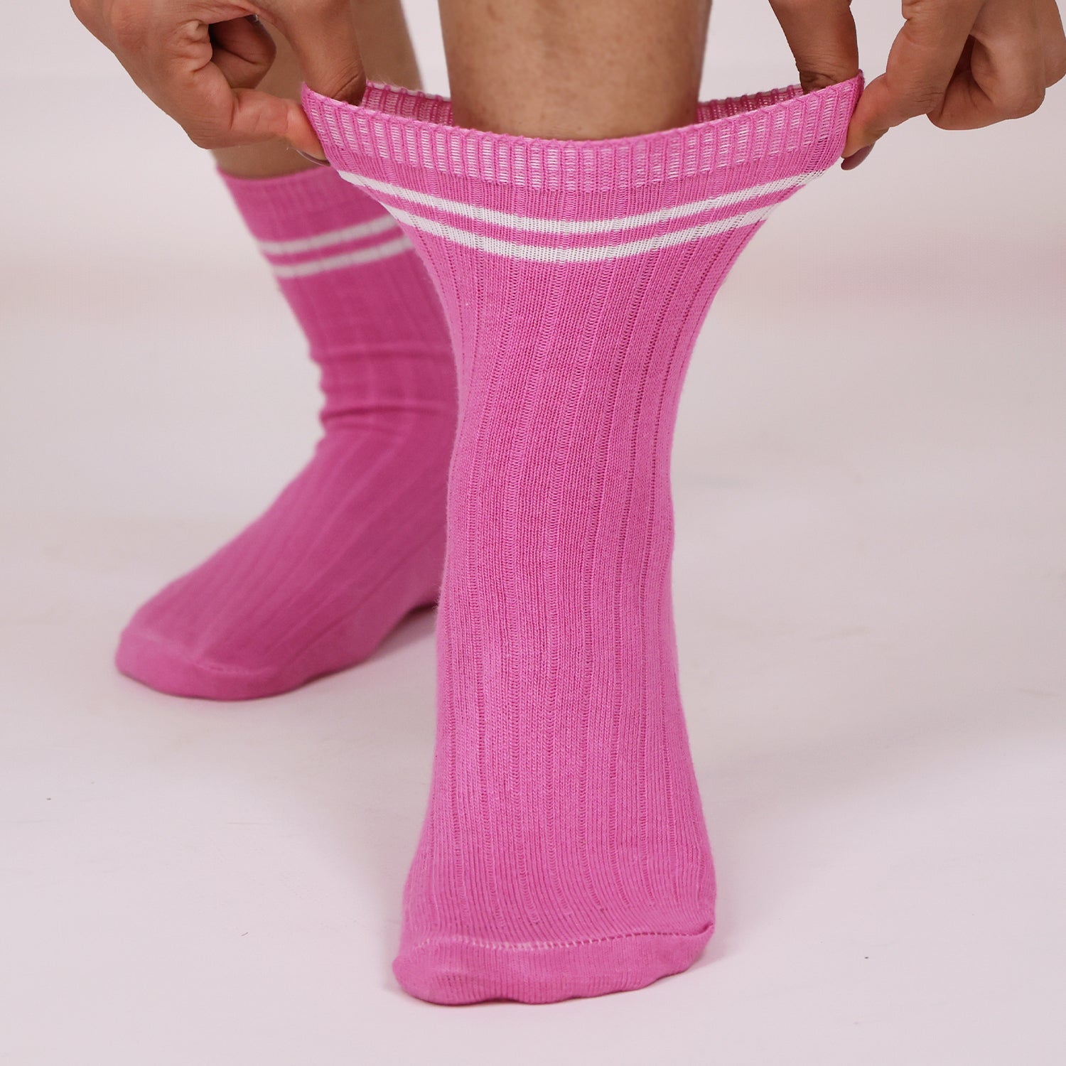 Bamboo Sports Socks for Women | Calf Length | Anti Odour & Breathable | Anti-Bacterial | Softer than Cotton Socks | Dark Pink & Light Pink | Pack Of 2