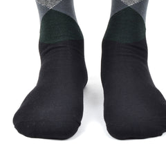 Bamboo Formal Designer Socks For Men | Men's Classic Argyle Socks | Calf Length | Office Formal Socks | Extra Stretchy Socks | Smell Free & Breathable | Cushioned Base & Anti Bacterial | Pack of 1