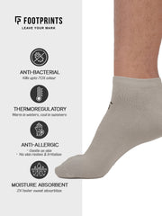 Bamboo Ankle Casual Socks | Odor-Free & Breathable | Extra soft | Anti-bacterial | Pack of 2