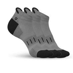 Bamboo Sports Socks for Women | Ankle Terry | Anti Odour & Breathable | Cushioned Base & Anti-Bacterial | Softer than Cotton Socks | Grey