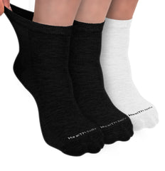 Organic Cotton Ankle Length Bamboo Diabetic Socks | 2 Black & 1 White | Pack Of 3