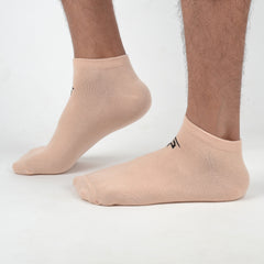 Organic Cotton Formal & Ankle Casual Socks - Pack of 3 ( White & Beiage  )- Extra soft and Breathable