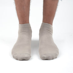 Organic Cotton Formal & Ankle Casual Socks - Pack of 3 (White & Grey  )- Extra soft and Breathable