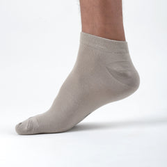 Organic Cotton Formal & Ankle Casual Socks - Pack of 3 ( White & Grey )- Extra soft and Breathable