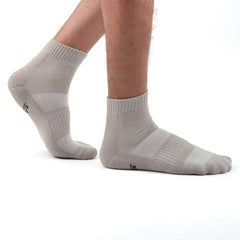 Organic Cotton Formal & Ankle Terry  Socks - Pack of 3 (White & Grey )- Extra soft and Breathable