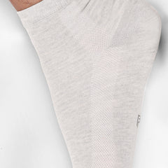 Organic Cotton Ankle Length Bamboo Diabetic Socks | Grey & White | Pack Of 2