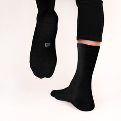 Organic Cotton Crew Length Bamboo Diabetic Socks | Black & Grey | Pack Of 2