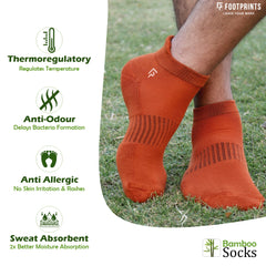 Organic Cotton Bamboo Ankle Causal Socks | Odour-Free & Breathable | Padded Base & Anti-bacterial | 3X Softer than Cotton Socks | Pack of 5