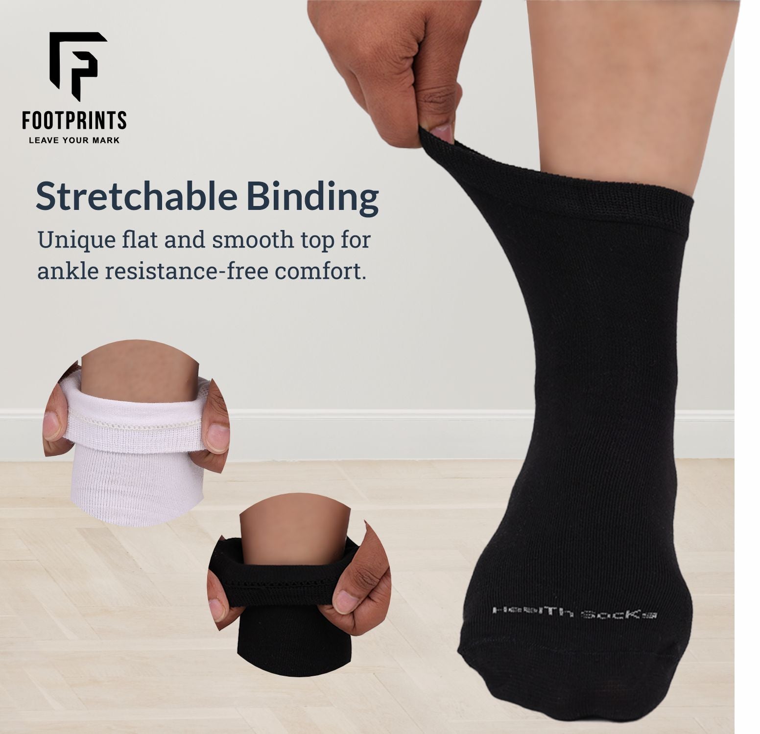 Organic Cotton Ankle Length Bamboo Diabetic Socks | 2 Grey & 1 Black | Pack Of 3