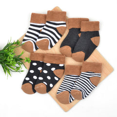 Super Soft Organic Cotton Unisex Kids Terry Socks| Brown | 12-24 Months| Pack Of 4