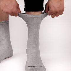 Organic Cotton Crew Length Bamboo Diabetic Socks | Black & Grey | Pack Of 2