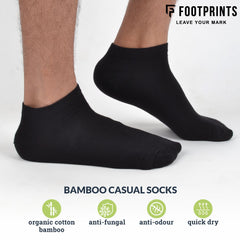 Bamboo Ankle Casual Socks | Odor-Free & Breathable | Extra soft | Anti-bacterial | Multicolor | Pack of 4