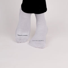 Organic Cotton Crew Length Bamboo Diabetic Socks | 2 White & 1 Grey | Pack Of 3