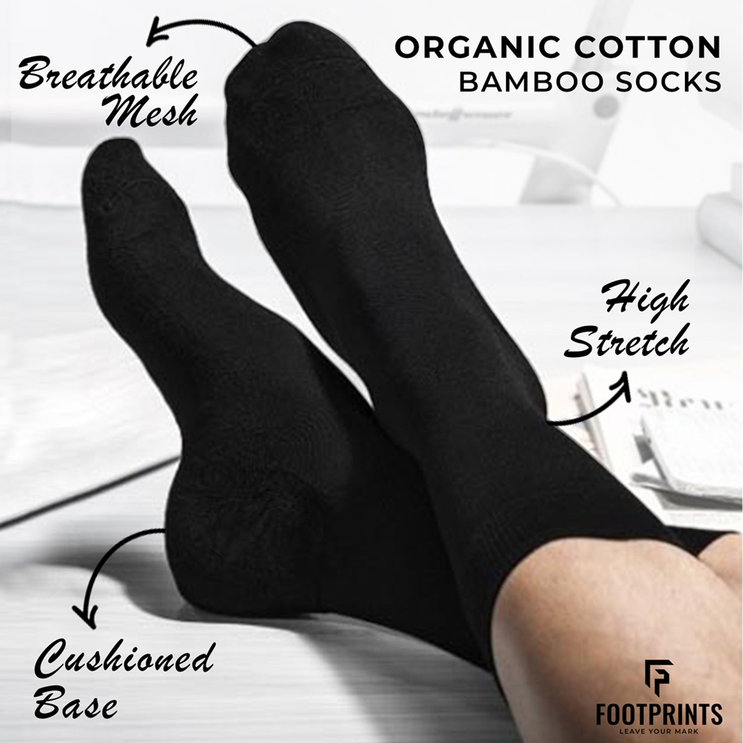 Organic Cotton Formal & Ankle Casual Socks - Pack of 3 (Grey & White  )- Extra soft and Breathable