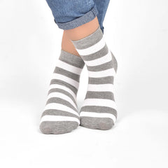 Organic Cotton Bamboo Socks for Kids | Ultra Soft Unisex Kids Socks | Cushioned Base & Comfort Fit | Anti Bacterial & Odour Free | Stripe | Pack of 3