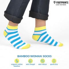 Bamboo Socks for Women | Extra Stretchy Socks | Smell Free & Breathable | Cushioned Base & Anti-Bacterial | Ideal for Jogging, Gym, Yoga, Office and Home | MCB | Pack of 3