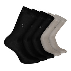 Bamboo Formal Socks For Men | Calf Length | Smell Free & Breathable | Cushioned Base & Anti Bacterial | Softer Than Cotton Socks | Multicolor | Pack of 5