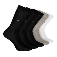 Bamboo Formal Socks For Men | Calf Length | Smell Free & Breathable | Cushioned Base & Anti Bacterial | Softer Than Cotton Socks | Multicolor | Pack of 5