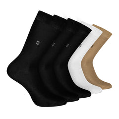 Bamboo Formal Socks For Men | Calf Length | Smell Free & Breathable | Cushioned Base & Anti Bacterial | Softer Than Cotton Socks | Multicolor | Pack of 5