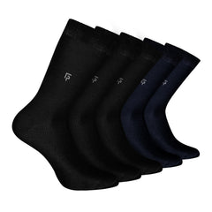 Bamboo Formal Socks For Men | Calf Length | Smell Free & Breathable | Cushioned Base & Anti Bacterial | Softer Than Cotton Socks | Multicolor | Pack of 5