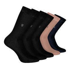 Bamboo Formal Socks For Men | Calf Length | Smell Free & Breathable | Cushioned Base & Anti Bacterial | Softer Than Cotton Socks | Multicolor | Pack of 5