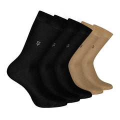 Bamboo Formal Socks For Men | Calf Length | Smell Free & Breathable | Cushioned Base & Anti Bacterial | Softer Than Cotton Socks | Multicolor | Pack of 5