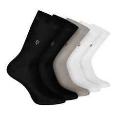 Bamboo Formal Socks For Men | Calf Length | Smell Free & Breathable | Cushioned Base & Anti Bacterial | Softer Than Cotton Socks | Multicoloured | Pack of 5