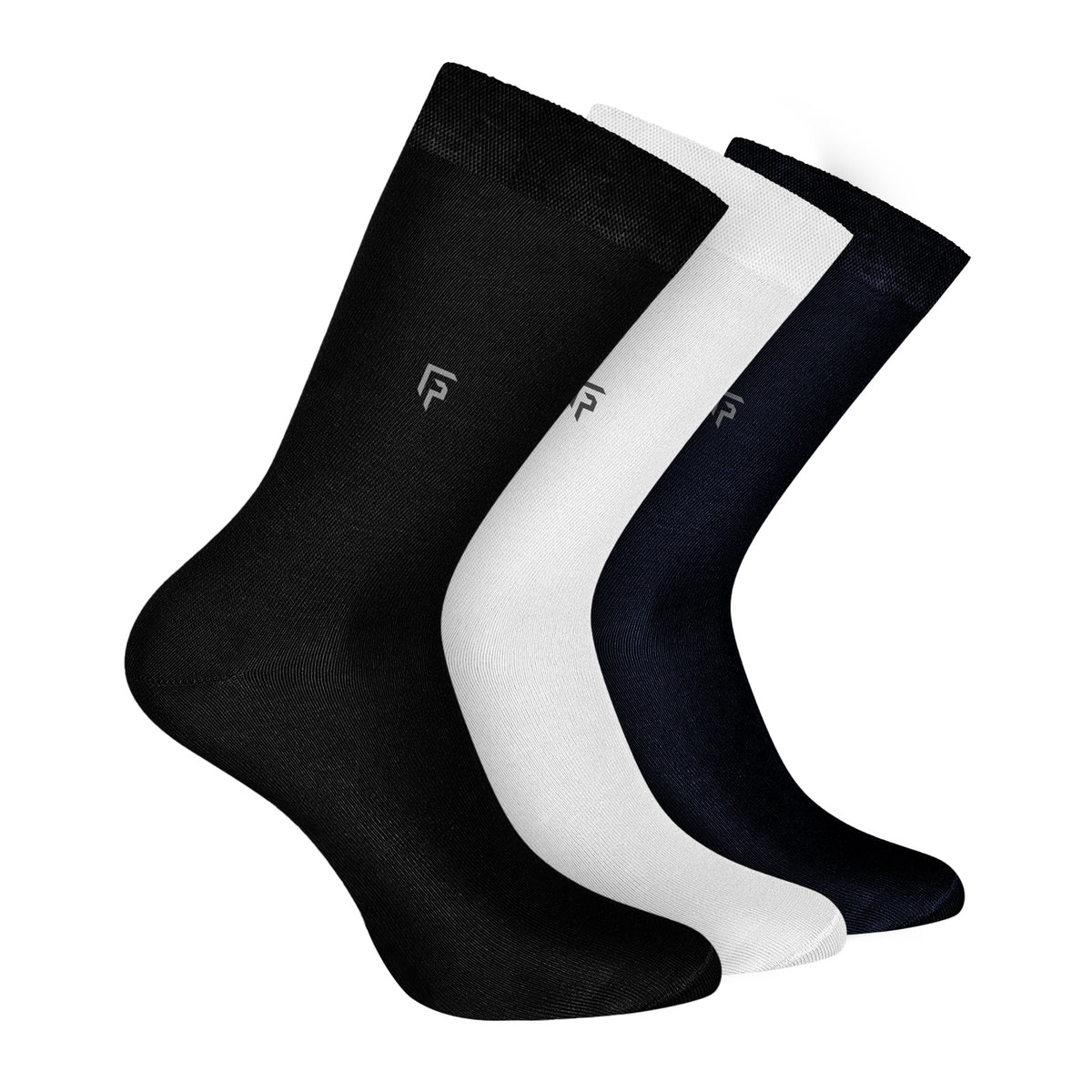 Bamboo Formal Socks For Men | Calf Length | Smell Free & Breathable | Cushioned Base & Anti Bacterial | Softer Than Cotton Socks | Black, White, Navy | Pack of 3