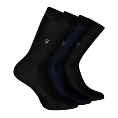 Bamboo Formal Socks For Men | Calf Length | Smell Free & Breathable | Cushioned Base & Anti Bacterial | Softer Than Cotton Socks | Multicolor | Pack of 3