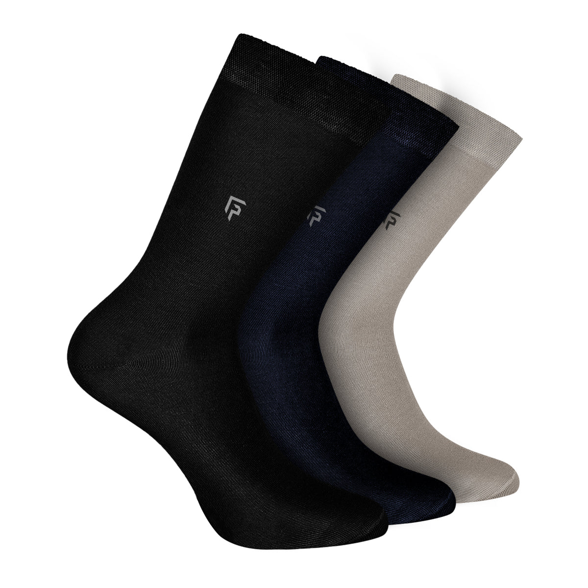 Bamboo Formal Socks For Men | Calf Length | Smell Free & Breathable | Cushioned Base & Anti Bacterial | Softer Than Cotton Socks | Black, Navy, Grey | Pack of 3