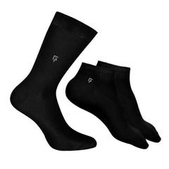 Organic Cotton Formal & Ankle Casual Socks - Pack of 3 ( Black  )- Extra soft and Breathable