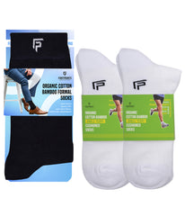 Organic Cotton Formal & Ankle Terry  Socks - Pack of 3 (Black & White )- Extra soft and Breathable