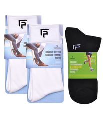 Organic Cotton Formal & Ankle Terry  Socks - Pack of 3 (White & Black )- Extra soft and Breathable