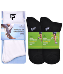 Organic Cotton Formal & Ankle Terry  Socks - Pack of 3 (Black & White )- Extra soft and Breathable