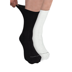 Organic Cotton Crew Length Bamboo Diabetic Socks | Black & White | Pack Of 2