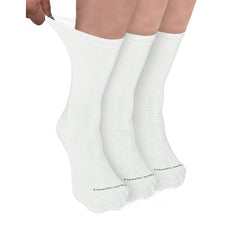 Organic Cotton Bamboo Diabetic Socks | Crew Length | Moisture-Wicking | Seamless | Non-binding | Cushioned For Superior Comfort | Circulation Support For Men & Women | Black, Grey & White | Pack of 3