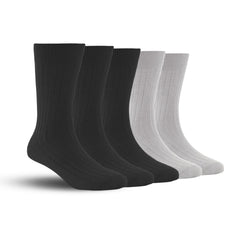 Bamboo Formal Ribbed Socks For Men | Calf Length | Smell Free & Breathable | Cushioned Base & Anti Bacterial | Softer Than Cotton Socks | Multicolor | Pack Of 5