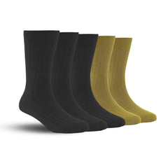 Bamboo Formal Ribbed Socks For Men | Calf Length | Smell Free & Breathable | Cushioned Base & Anti Bacterial | Softer Than Cotton Socks | Multicolor | Pack Of 5