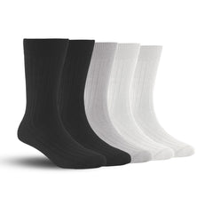 Bamboo Formal Ribbed Socks For Men | Calf Length | Smell Free & Breathable | Cushioned Base & Anti Bacterial | Softer Than Cotton Socks | Multicolor | Pack Of 5