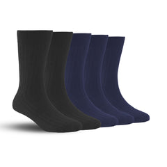 Bamboo Formal Ribbed Socks For Men | Calf Length | Smell Free & Breathable | Cushioned Base & Anti Bacterial | Softer Than Cotton Socks | Multicolor | Pack Of 5