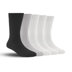 Bamboo Formal Ribbed Socks For Men | Calf Length | Smell Free & Breathable | Cushioned Base & Anti Bacterial | Softer Than Cotton Socks | Multicolor | Pack Of 5