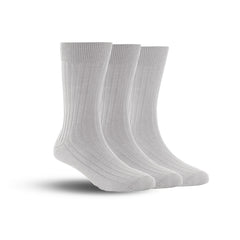 Bamboo Formal Ribbed Socks For Men | Calf Length | Smell Free & Breathable | Cushioned Base & Anti Bacterial | Softer Than Cotton Socks  | Pack Of 3