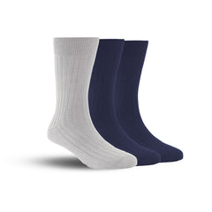 Bamboo Formal Ribbed Socks For Men | Calf Length | Smell Free & Breathable | Cushioned Base & Anti Bacterial | Softer Than Cotton Socks  | Multicolor | Pack Of 3